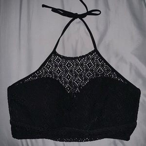 Torrid Crochet High Neck Bikini Top - Black